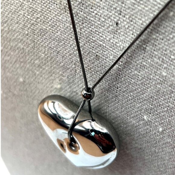 Breil Silver Tone Heart Pendant Necklace A96 - Picture 5 of 9